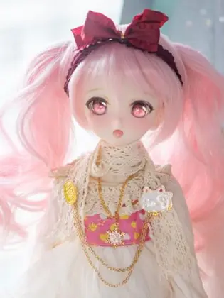 BJD Wig Girl Double Ponytails Hair for SD