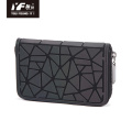 Luminous Lattice Purse For men diamond Iridescent short Holographic Geometric Clutch Wallet