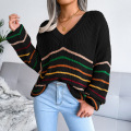 Women's Casual Striped Long Sleeve Sweater