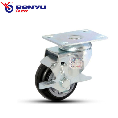 PU Caster with Brake Shopping Trolley Wheel