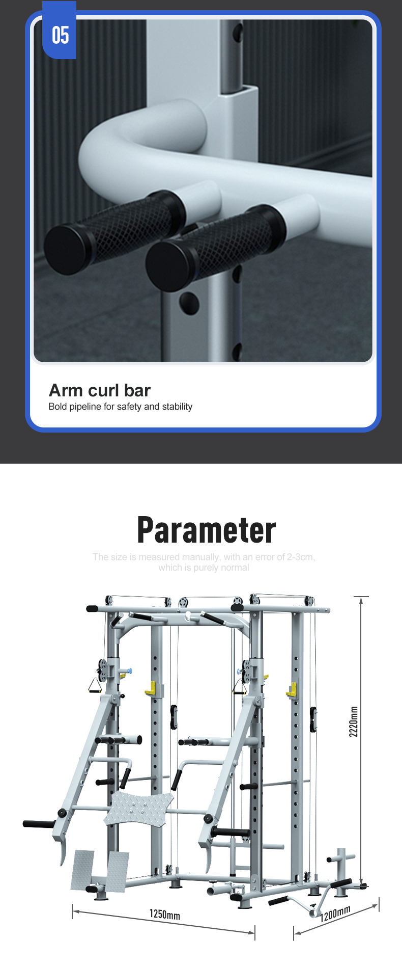 Frame Squatting Free Combination Multi Smith Gym Equipment, High