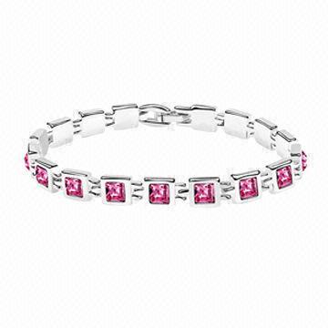 Handmade Bracelet with Austria Crystal, Available in Various Colors