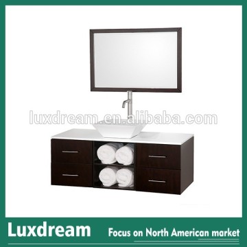 Modern Style Wooden Bathroom Cabinet with Carrara White Marble Top