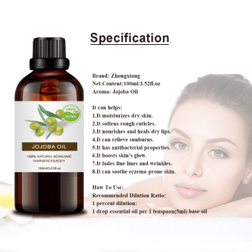 Factory supply Jojoba Carrier Oil For Hair Skin