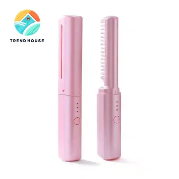 Wholesale Hair Styling Tools: Portable Negative Ion Straightening Comb and Wireless Curling Iron for Healthy Hair