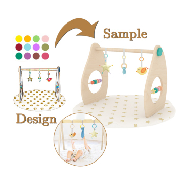 Wooden Baby Activity Play Gym with Teething Toy