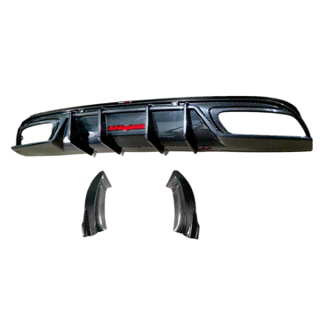 Mercedes-Benz Classe C W205 C63 Diffusore posteriore e labbro per paraurti: kit in fibra di carbonio a secco in stile TAKD per modelli 2016-2019