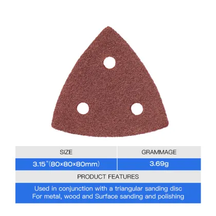Three hole triangular sandpaper