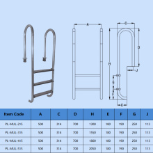 2 pasos escaleiras de piscina para piscina