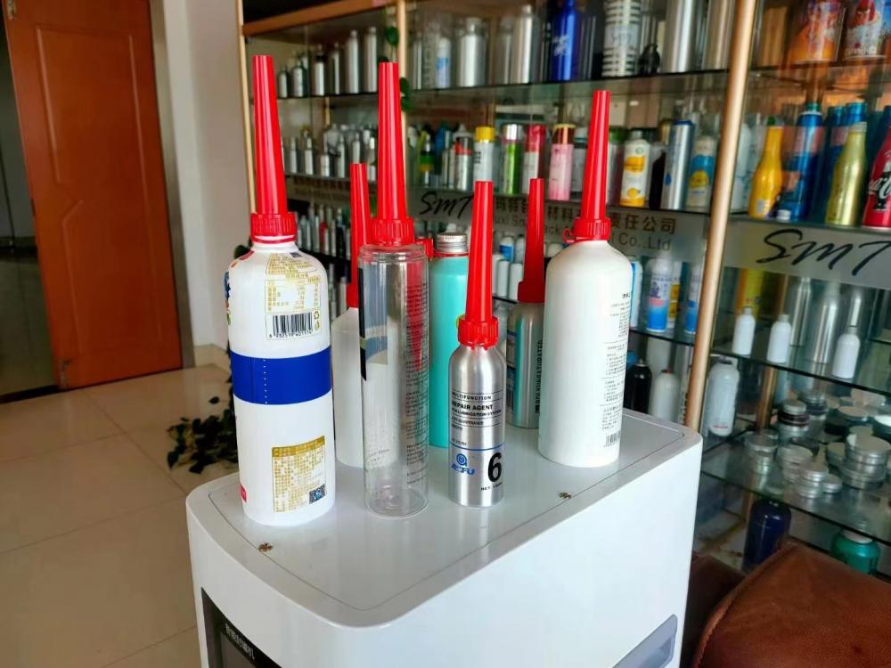 Plastic long necked aluminum bottle for car additive