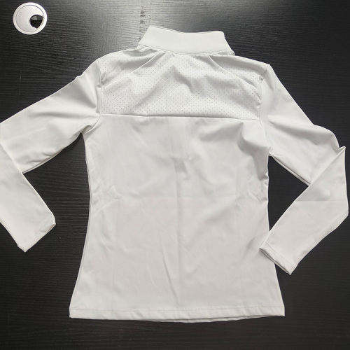 Girl White Equestrian Performance Shirts