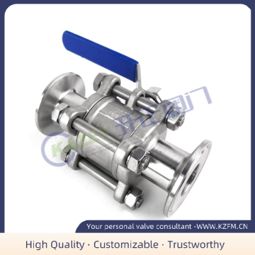 Three-piece quick-install ball valve