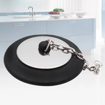 Rubber Choke Bathtub Drain Stopper With Chain Bath Plug Drain Tub Stopper For Home And Hotel Toilet Bathroom Supplies (Style A)