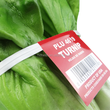 Customizable Logo Printed Paper Flag Twist Tie for Fresh Fruits and Vegetables for Agriculture Packaging