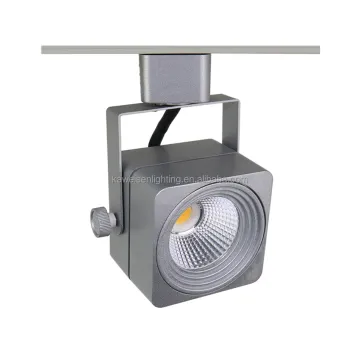 Flicker-Free 12W COB LED Track Lamp with Die-Cast Aluminum Housing - Adjustable Square Spotlight for 2/3/4-Wire MR16 Track System