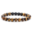 Tiger Eye Stone Beads Pulsera elástica