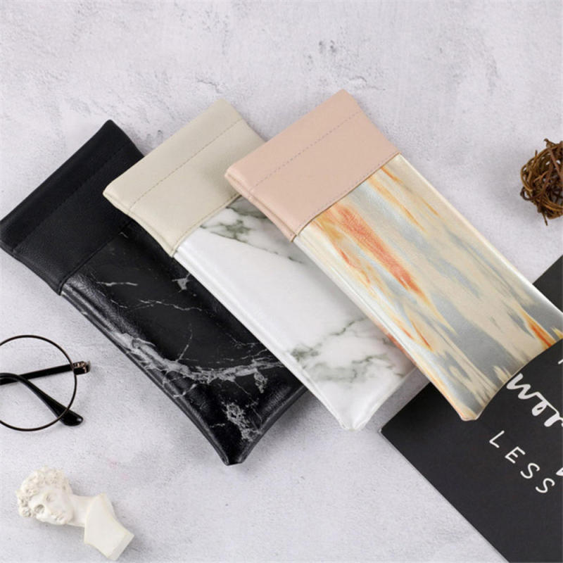 Marble Pattern Glasses Case A Bag for Sunglasses Spectacle Eyes Lenses Holder Waterproof PU Travel Portable Eyewear Protector