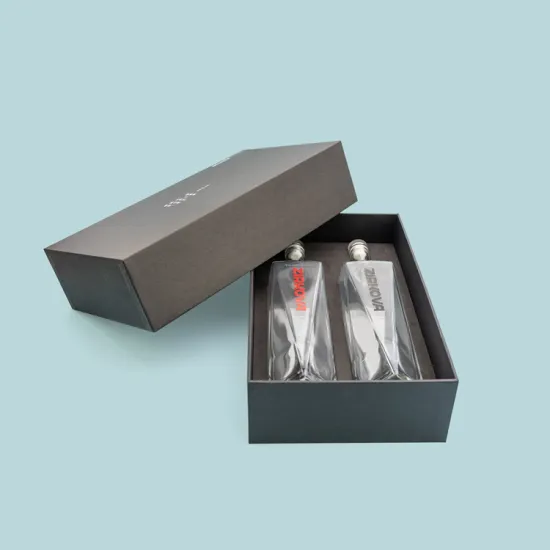 Top And Bottom Wine Black Gift Set Box