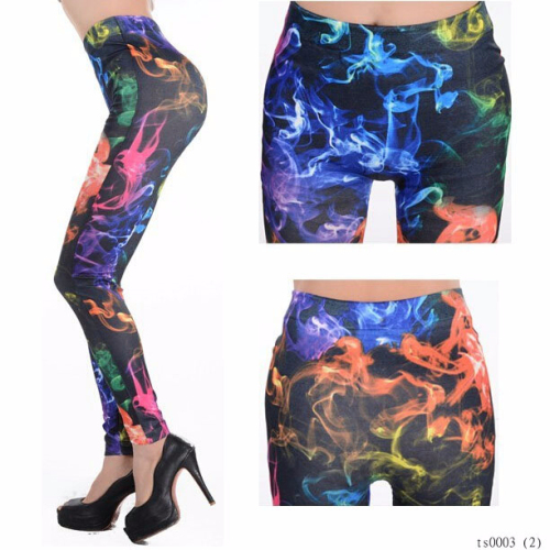 Fashion Hot Sale Print Colorful Lighting Leggings For Woman