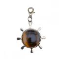 Keychains de pierre naturelle Gemone guérison Stone Key Chain en vrac Crystal Rudder Key Rings Rudder Metal Key Ring pour anniversaire