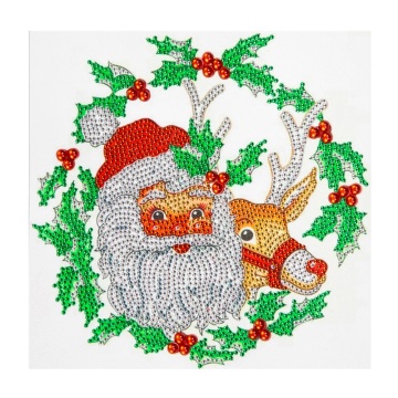 Wreath Santa Claus Shaped Crystal Diamond Painting