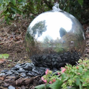 Hollow Stainless Steel Mirror Polished Garden Water Feature Sphere