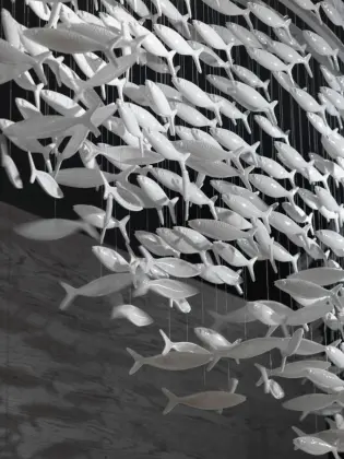 Creative Design ceramic Fish Chandelier Customization