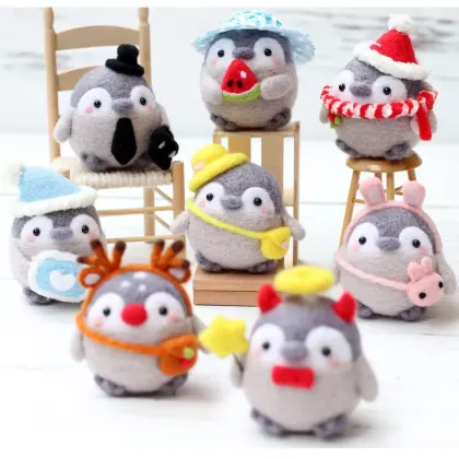 Penguin Doll Craft Kit: DIY Wool Needle Felting for Kids