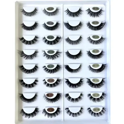 Wholesale D-Curl Natural Eyelashes: Faux Mink, Russian Volume Strip Lashes