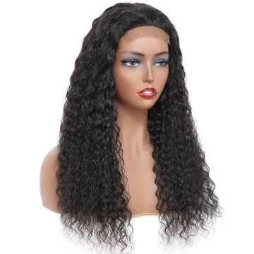 Raw Indian Hair Wig Vendor Deep Wave Glueless Lace Closure Human Hair Wig Virgin Cuticle Aligned Hair Unprocessed Raw Indian Wig