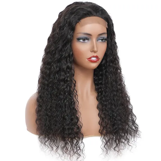 Raw Indian Hair Wig Vendor Deep Wave Glueless Lace Closure Human Hair Wig Virgin Cuticle Aligned Hair Unprocessed Raw Indian Wig