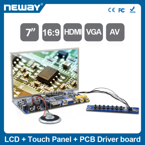 Hot selling 7 inch 800*480 industrial touch display embedded monitor