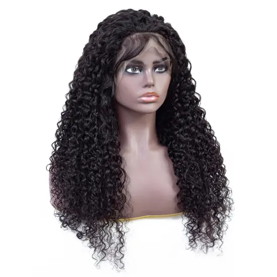 100 Percent Human Hair Wigs Natural Color 180% Density Curly Lace Wig With Baby Hair Remy Pre Plucked Natural Hairline
