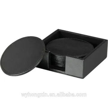 2015 PU leather blank coaster