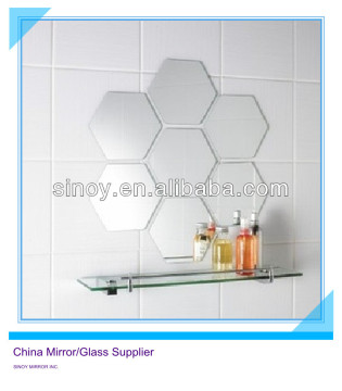 SINOY salle de bains décorative hexagone bord biseauté argent carreaux de miroir