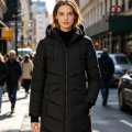 Parka de inverno isolada com palangre feminino
