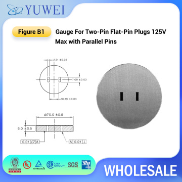 AS/NZS 3112 Figure B1 Gauge For Two-Pin Flat-Pin Plugs 125V Max with Parallel Pins Australia and New Zealand Standard