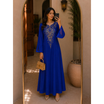رویال آبی دوزی منجوق شراره آستین Abaya