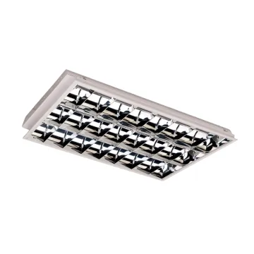 Recessed Cross-Blade T8 Fluorescent Lighting Fixture: 3x36W, 1195x595x85MM Grille