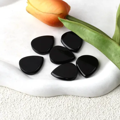 Wholesale High Quality Polished Shield Black Obsidian Gems