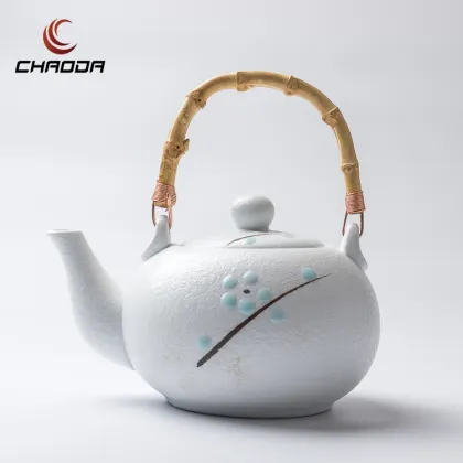 Green Pattern Japanese-Style 850ML Ceramic Tea Pot