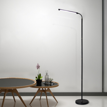 Modern Adjustable LED Floor Lamp with 3 Color Temperatures, Stepless Dimming, and Gooseneck Design
