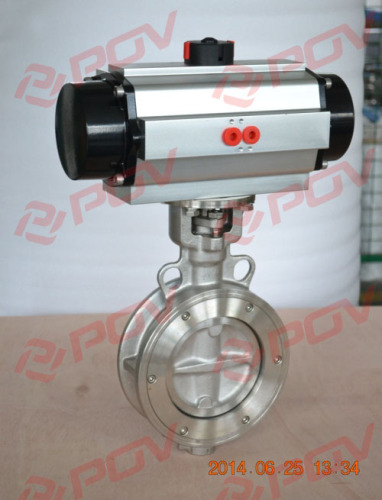 handle ss304 pneumatic flowseal high performance butterfly valves