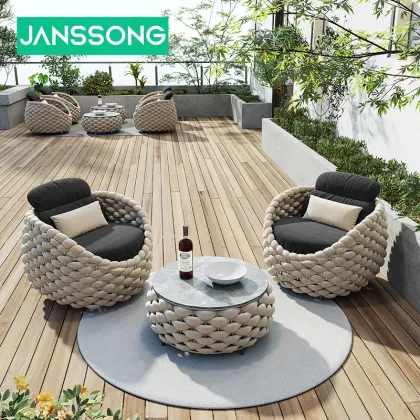 Modern Villa Courtyard Hotel Garden Metal Aluminum Frame Waterproof Patio Furniture
