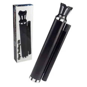 CTUB110202 Portable Multifunction Cigar Storage Tube Box Holder Cigar Needle Drill Puncher OEM logo Cigar Tooling