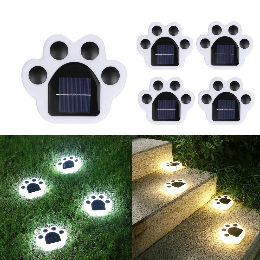 Solar Garden Light Bear Paw Pattern