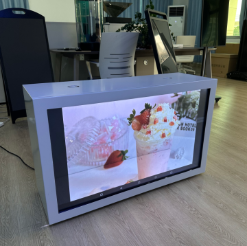 Vetrina trasparente 3D per esposizione di cosmetici di lusso