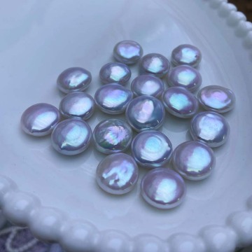 15 mm weiße Knopfform Kultivierte Süßwasserperlen Barockperlen für DIY -Schmuck