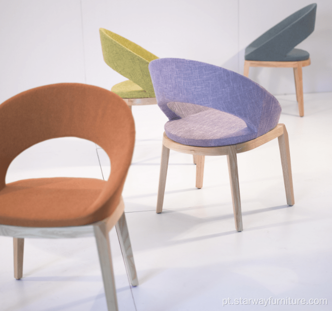 Round Back Design Desenho de madeira para estofados de perna de madeira Cadeira