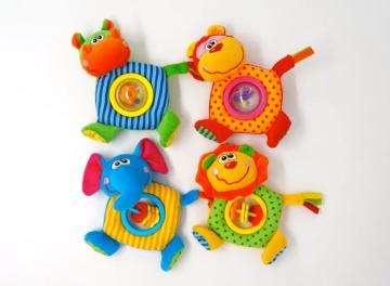 Forest Animal Plush Toys with Rattles
